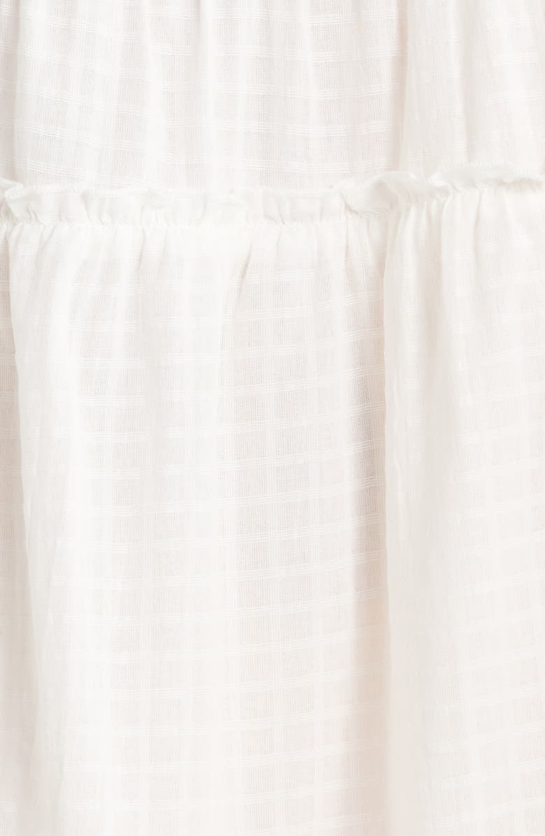 Elan Tiered Cotton Seersucker Cover-Up Sundress, Alternate, color, White