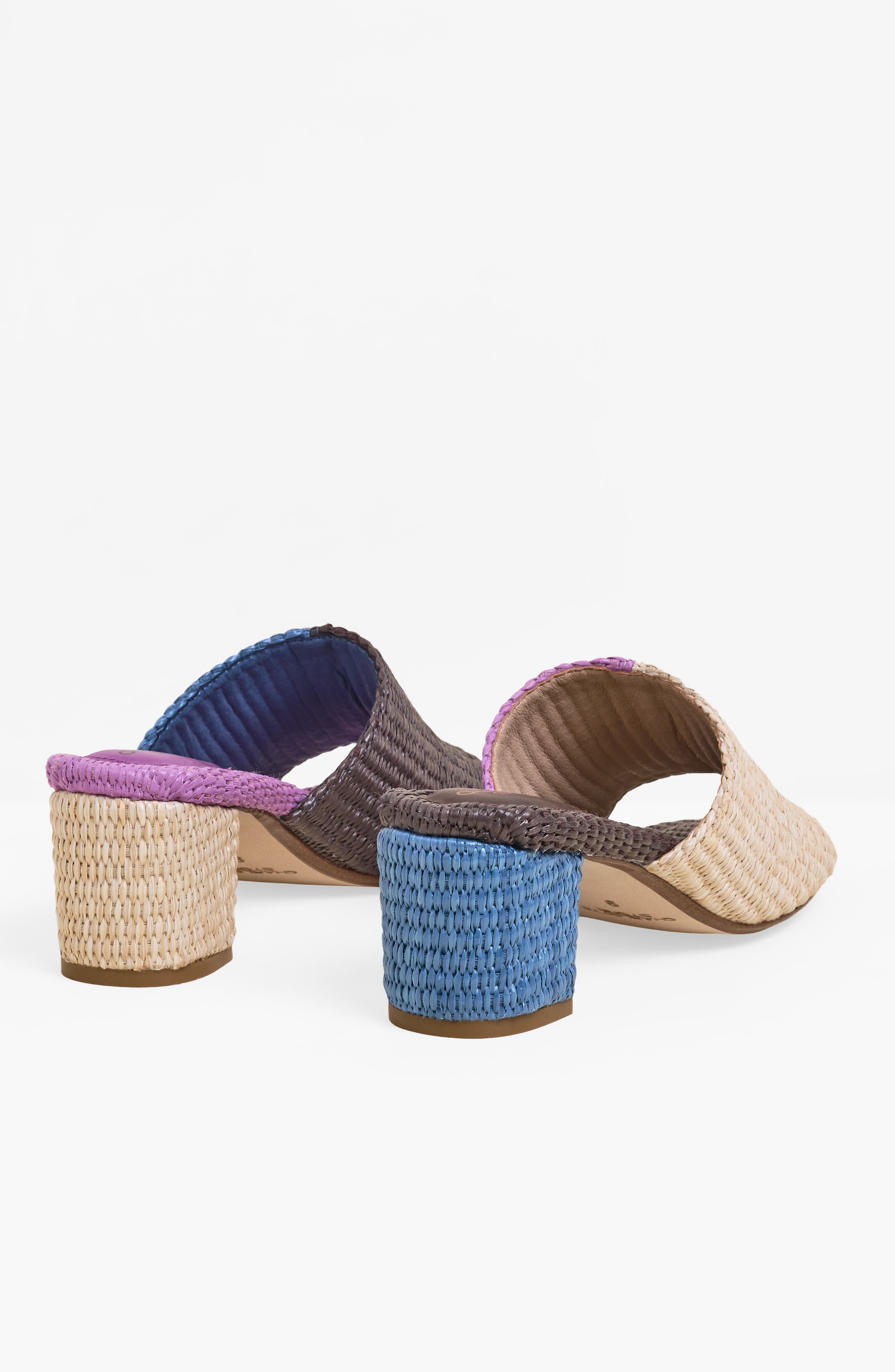 Charlotte Stone Lenu Mismatch Woven Slide Sandal, Alternate, color, Raffia