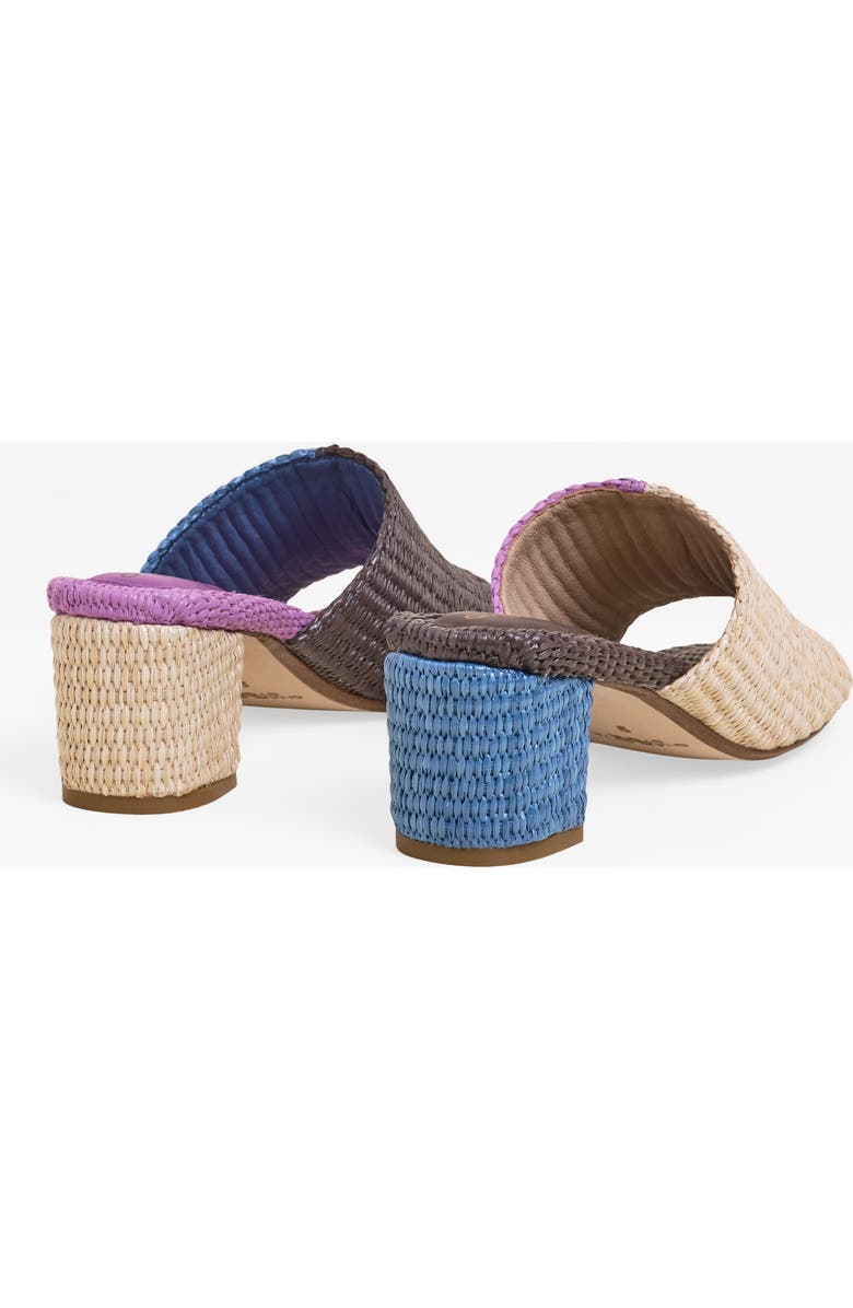 Charlotte Stone Lenu Mismatch Woven Slide Sandal, Alternate, color, Raffia