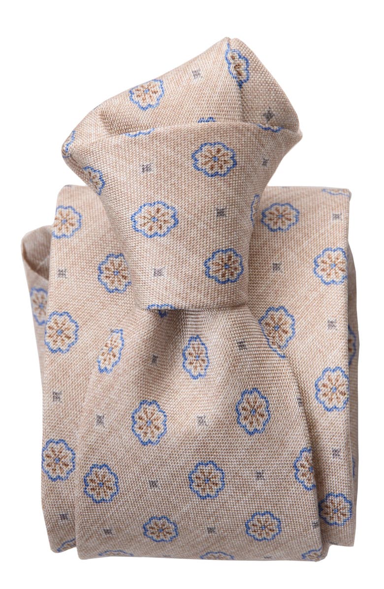 Elizabetta Antinori - Extra Long Printed Silk Tie for Men, Alternate, color, Beige