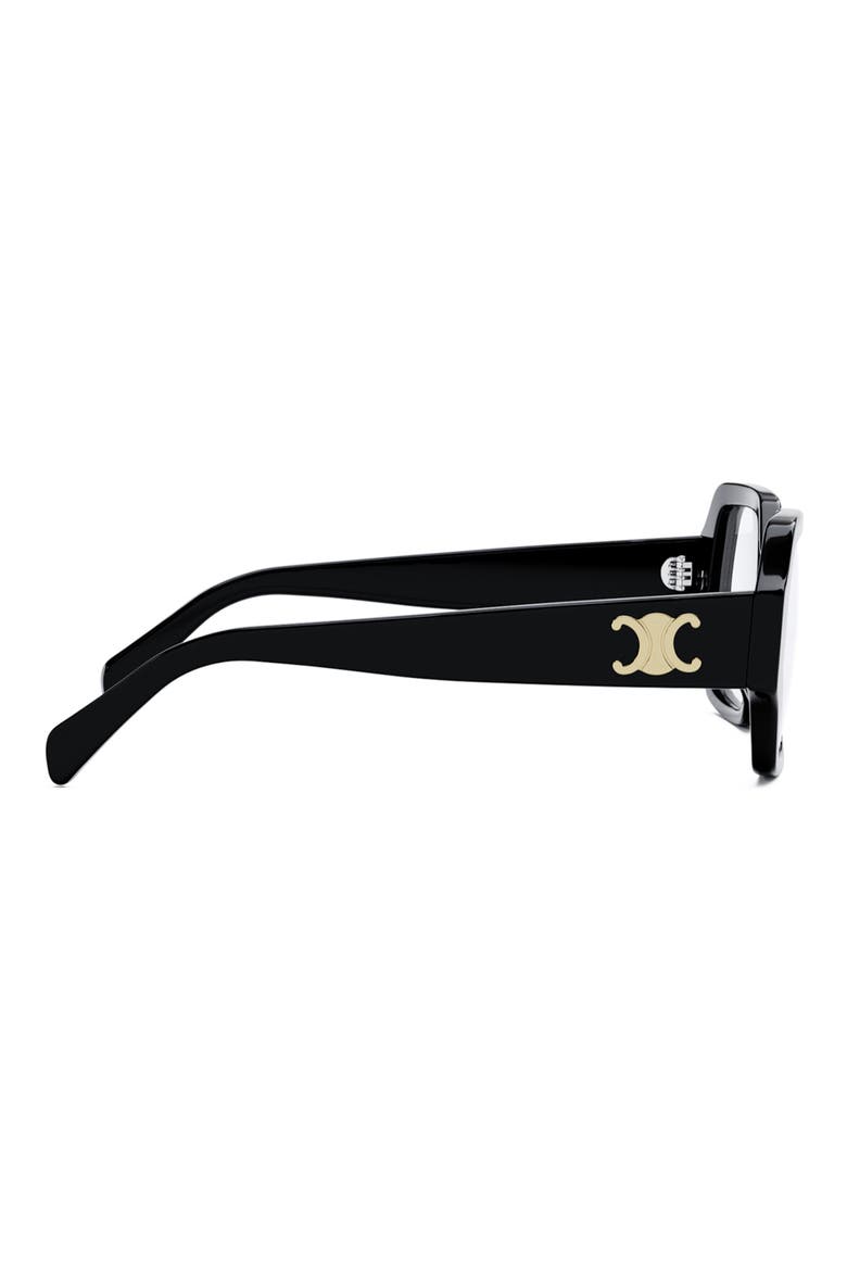 Triomphe 52mm Square Reading Glasses, Alternate, color, SHINY BLACK