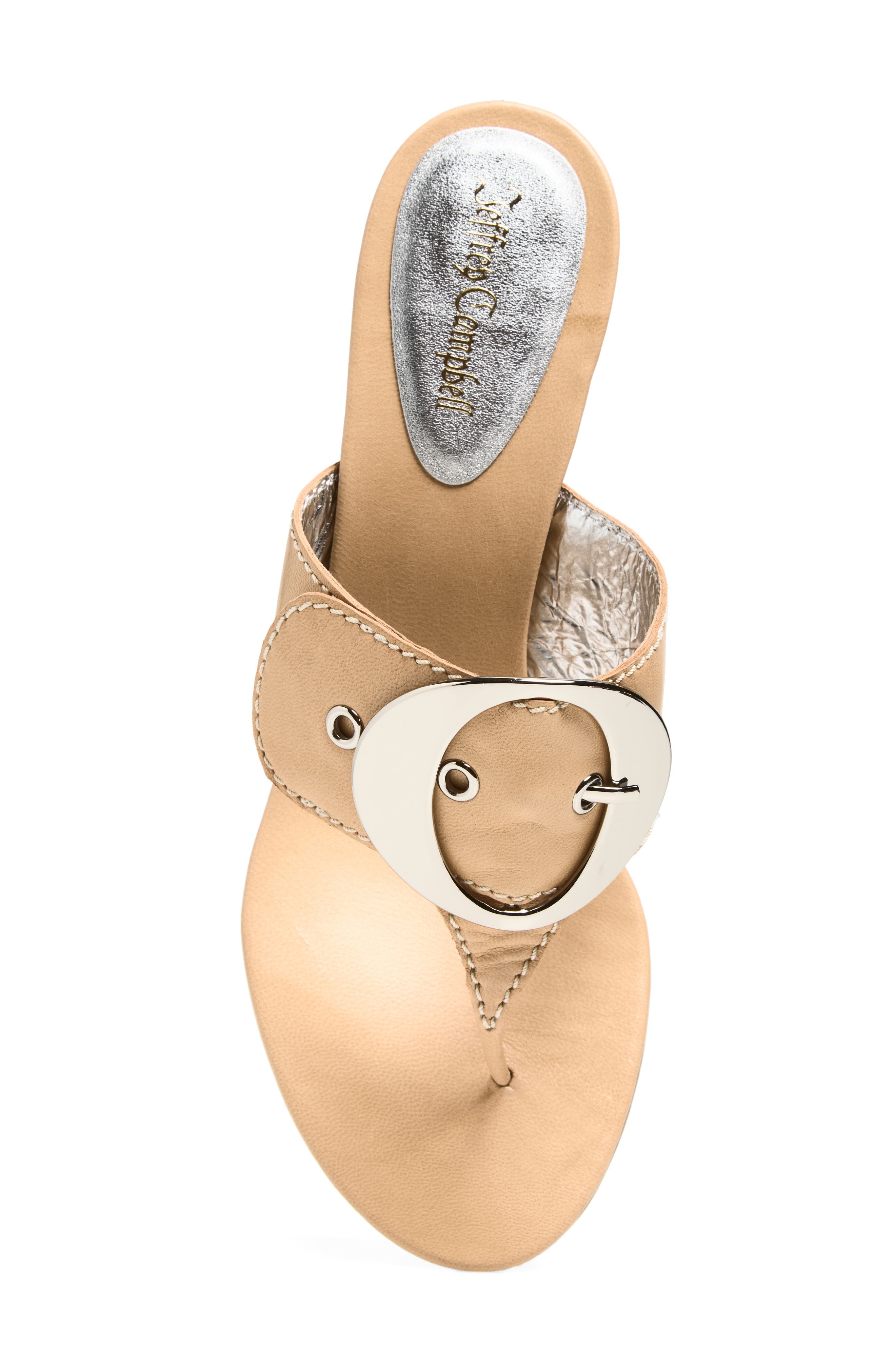 Solani Buckle Accent Sandal, Alternate, color, NATURAL SILVER