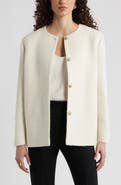 Nordstrom Collarless Pleat Back Jacket