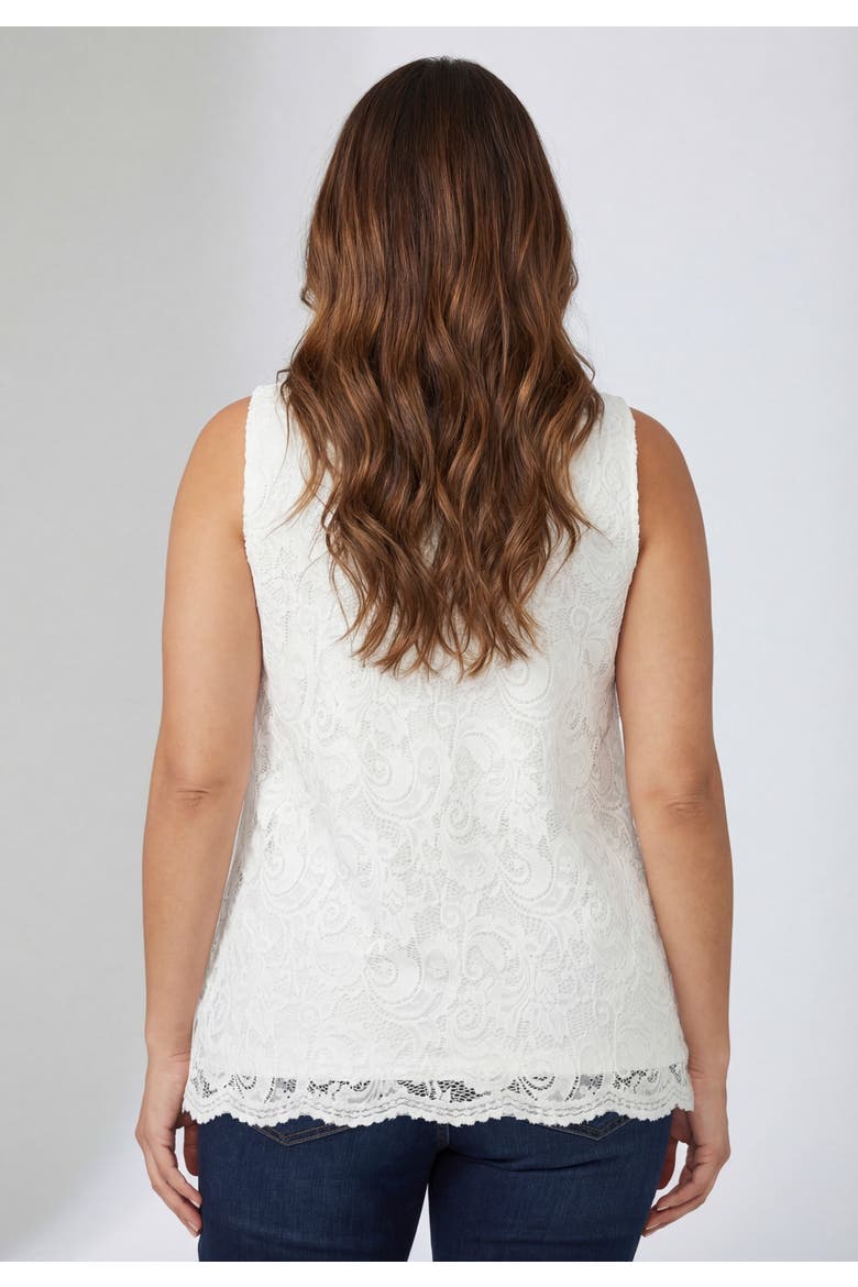 Sleeveless Stretch Lace Tank, Alternate, color, WHITE