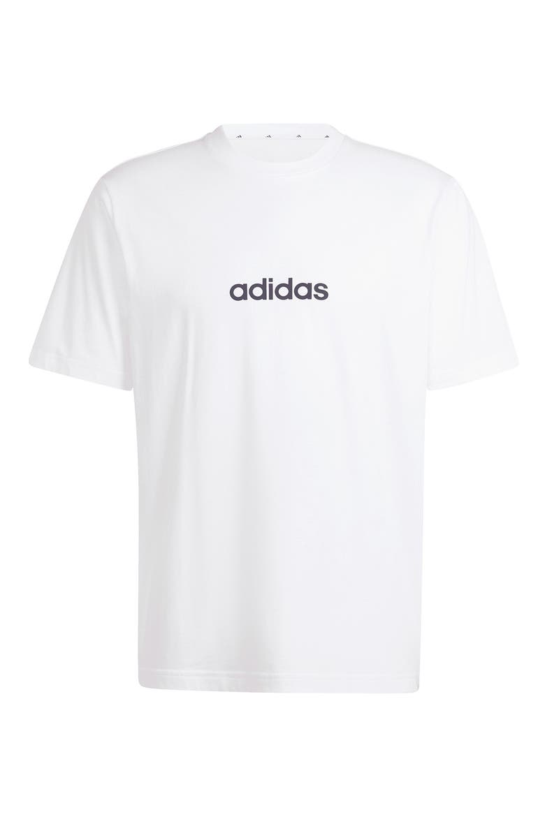 Essentials Linear Jersey T-Shirt, Alternate, color, WHITE/ BLACK