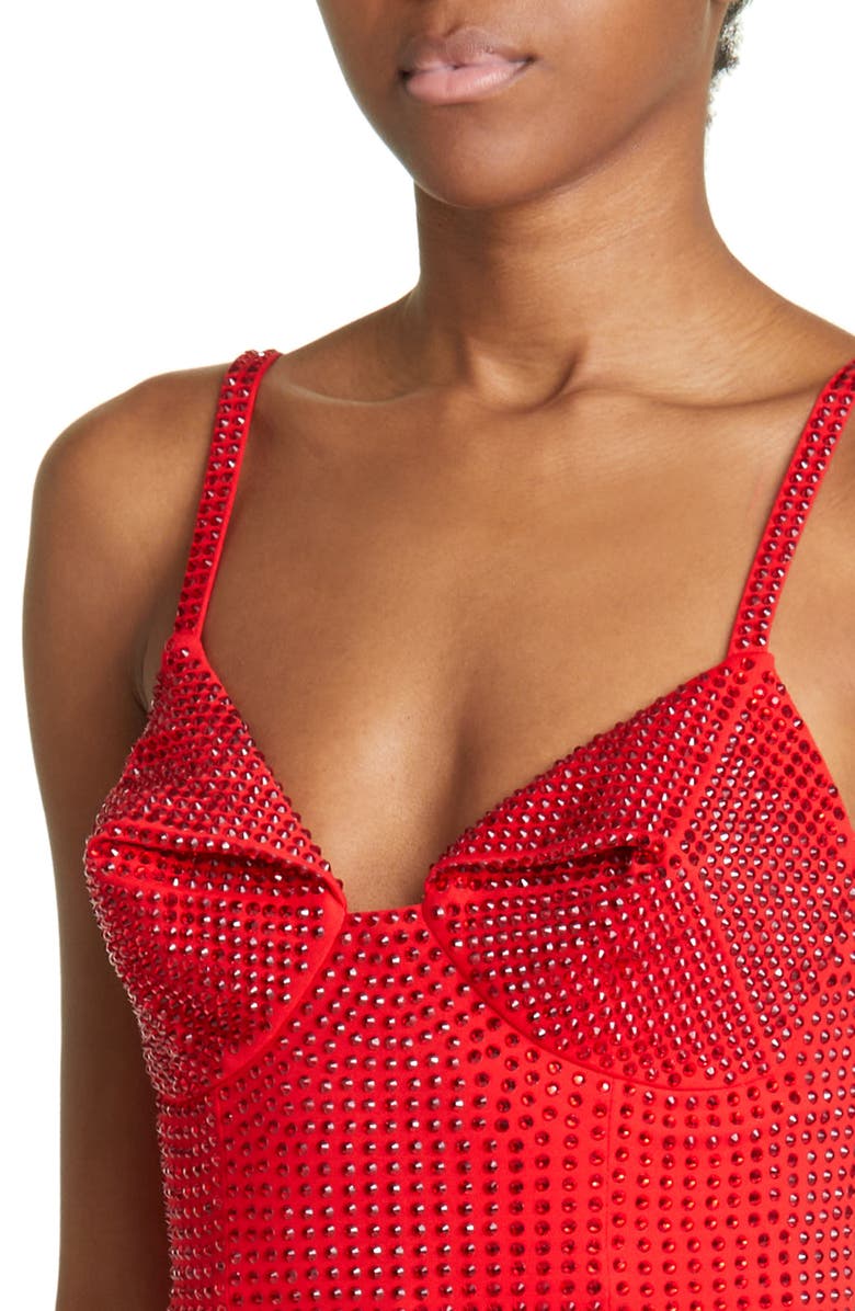 Area Crystal Embellished Minidress, Alternate, color,