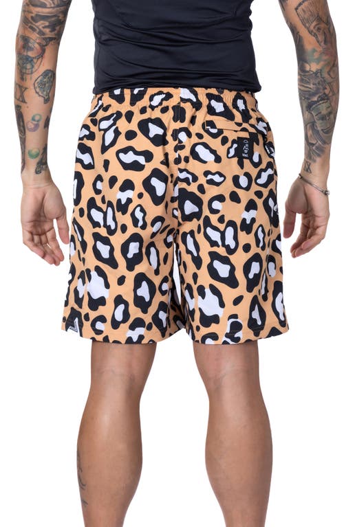 Vast Leopard Print Volley Swim Trunks
