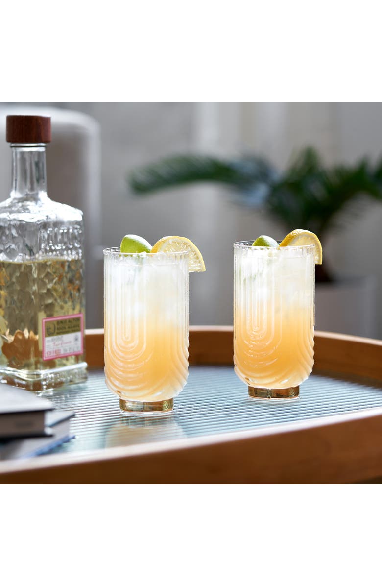 Viski Deco Gatsby Highball Glasses Set of 2, Alternate, color, Clear