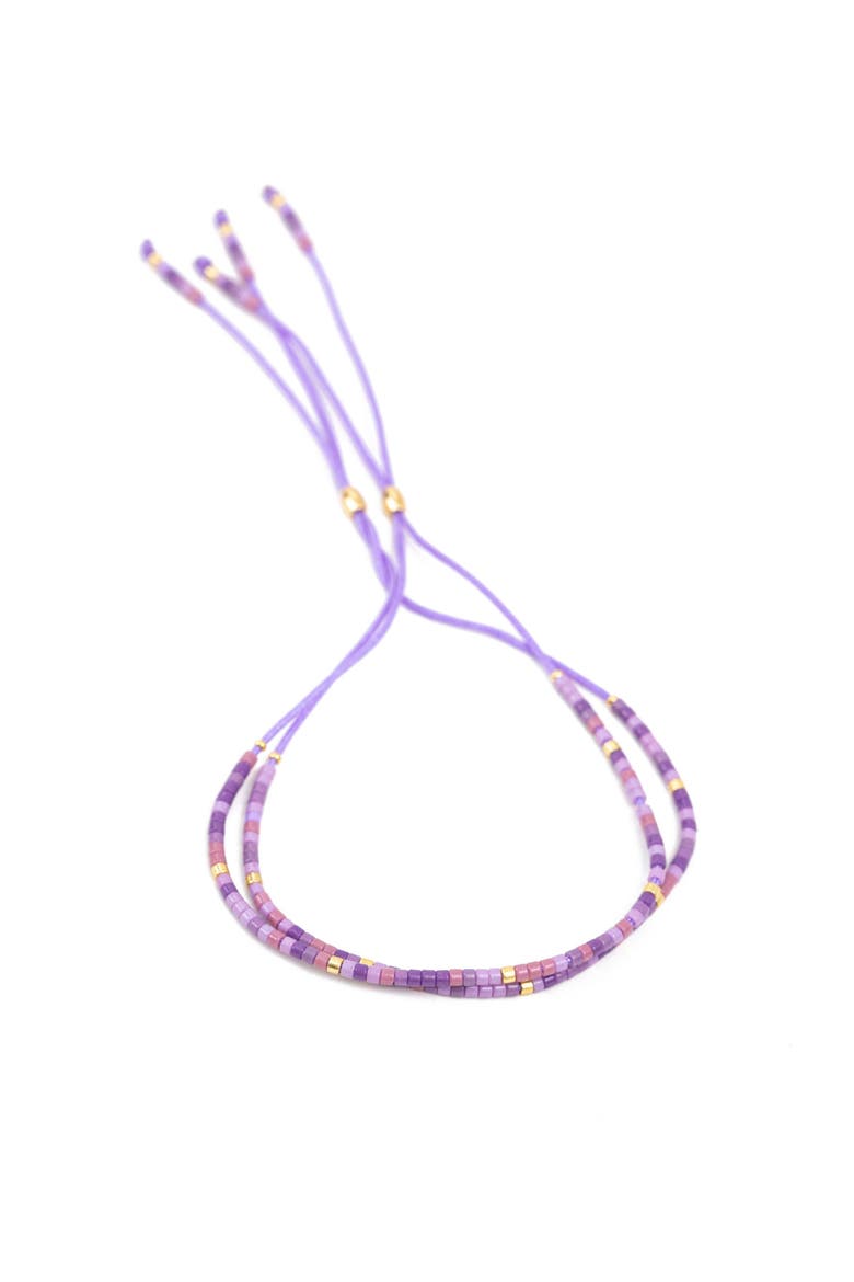 Beaded Friendship Bracelet, Main, color, Purple