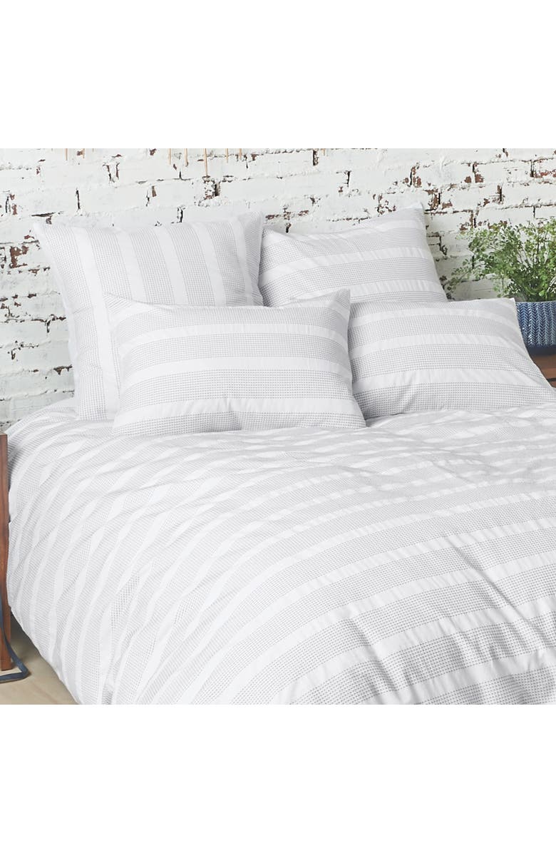 carol & frank 20" x 26" Mason Standard Wide Stripe Geometric Decorative Bedding Pillow Sham, Alternate, color, White