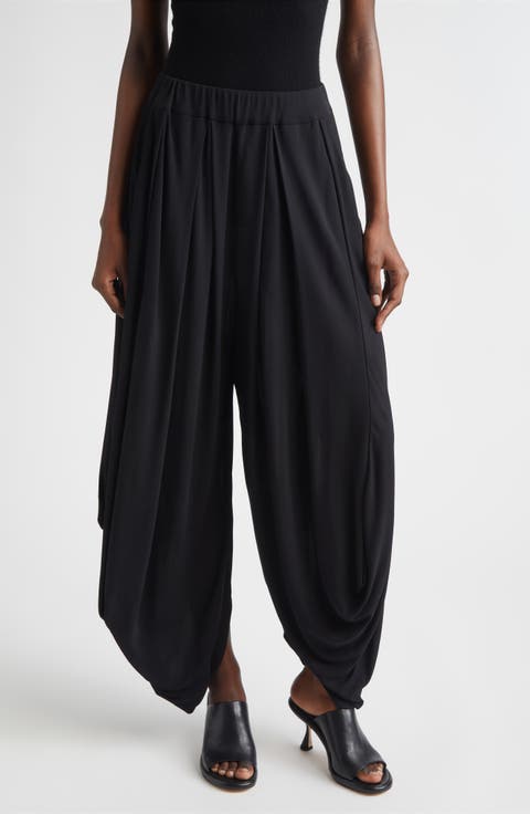 Draped Georgette Jersey Trousers