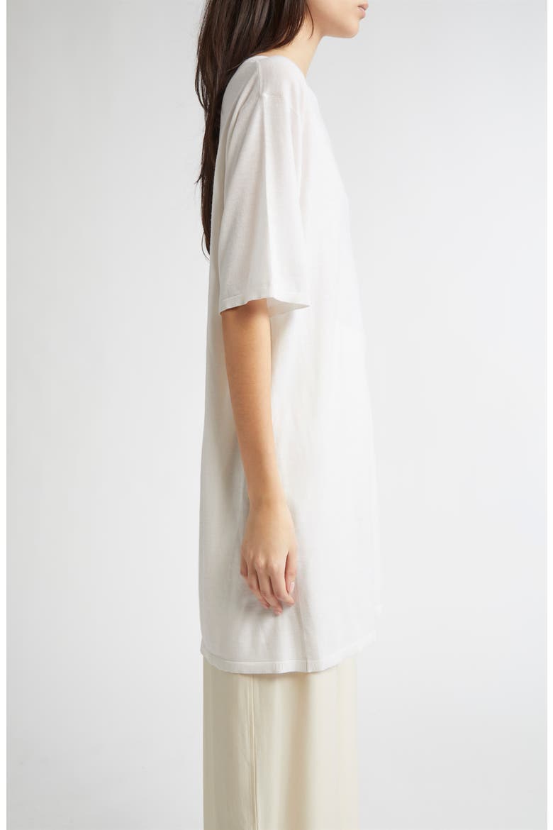 Longline Wool Blend Knit T-Shirt, Alternate, color, WHITE