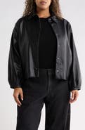 Wit & Wisdom Blouson Sleeve Faux Leather Jacket