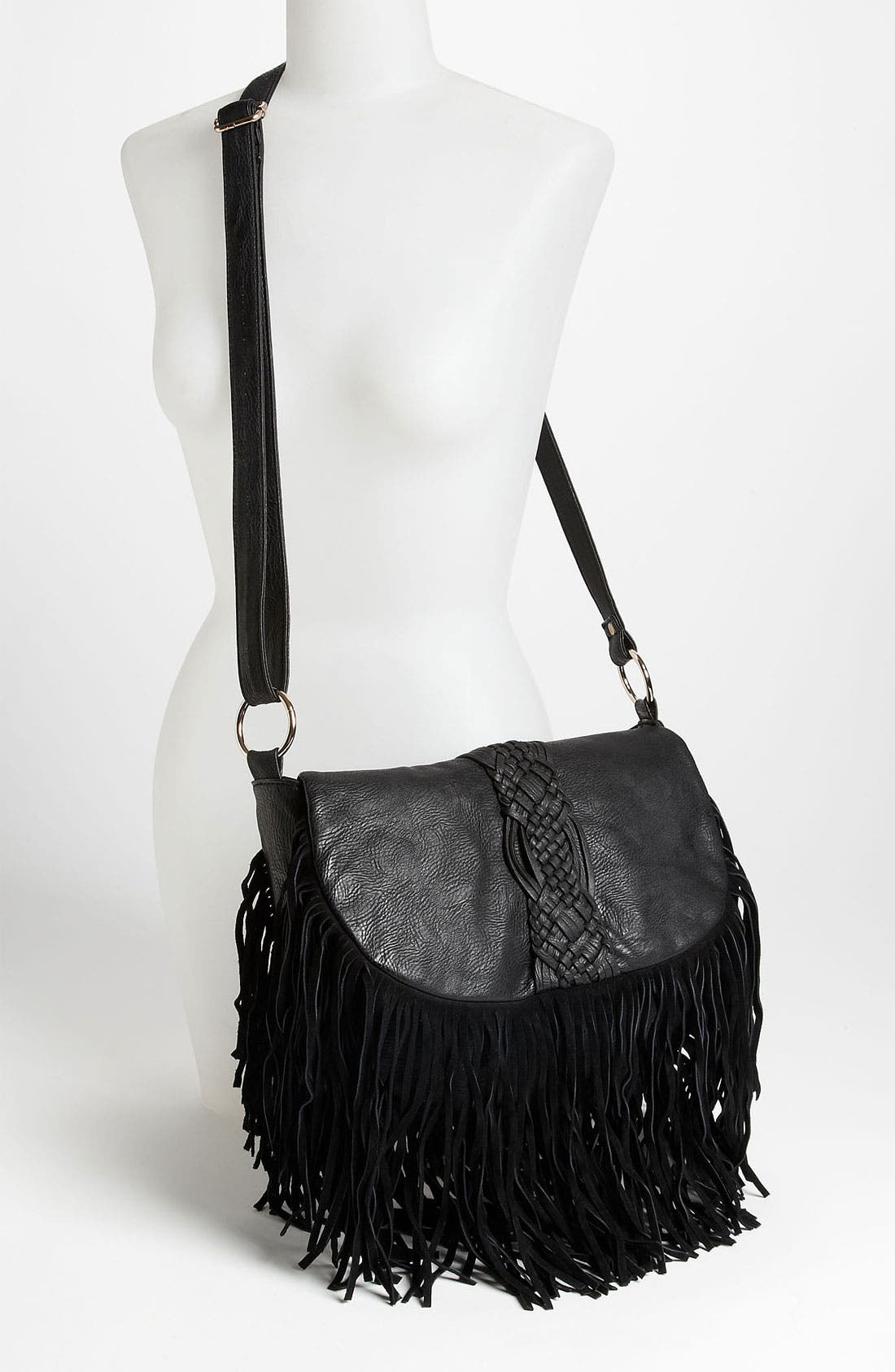 Street Level Woven Fringe Crossbody Bag, Alternate, color, 