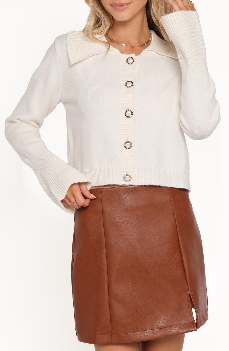 Petal & Pup Trumpet Sleeve Cardigan, Main, color, Cream