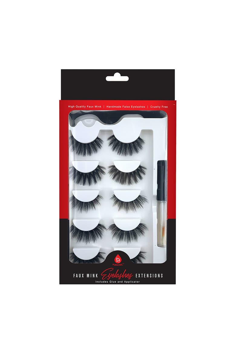 Faux Mink Style False Eyelashes Extensions, Main, color, Black