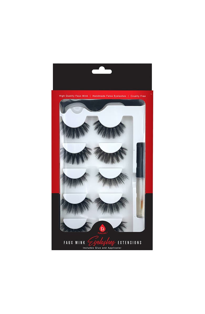 PURSONIC Faux Mink Style False Eyelashes Extensions, Main, color, Black