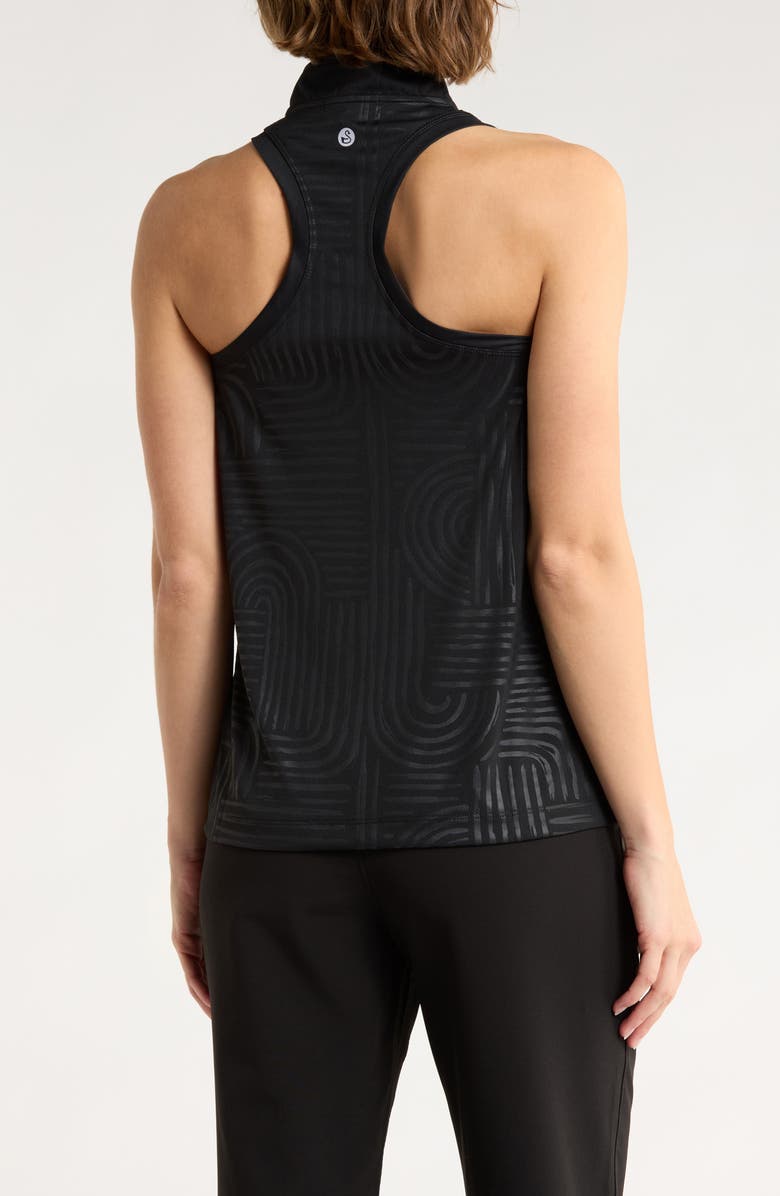 Swannies Jordyn Sleeveless Half Zip Knit Polo, Alternate, color, Black