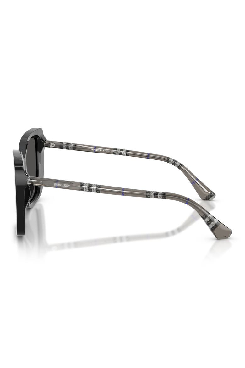 54mm Square Sunglasses, Alternate, color, BLACK