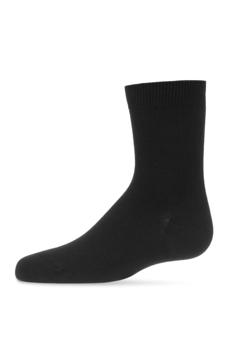 MeMoi Kid's Basic Soft Rayon Crew Socks, Main, color, Black