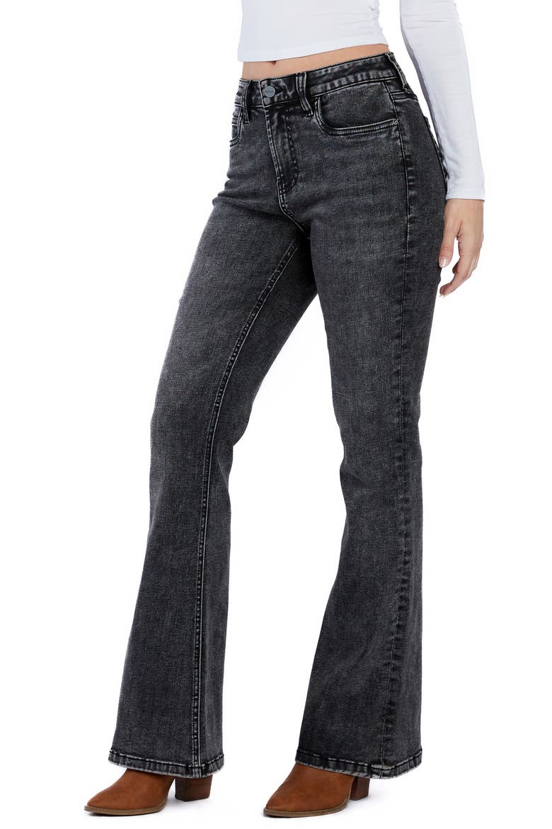 Happy High Waist Flare Jeans, Alternate, color, FADED BLACK