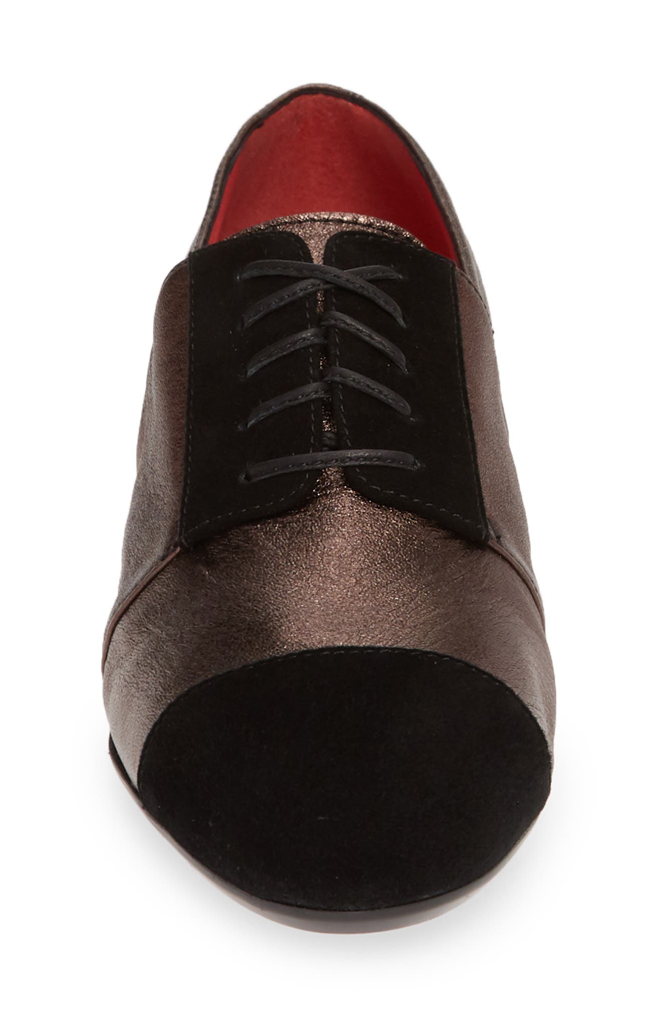 Pas de Rouge Daria Metallic Cap Toe Derby, Alternate, color, 
