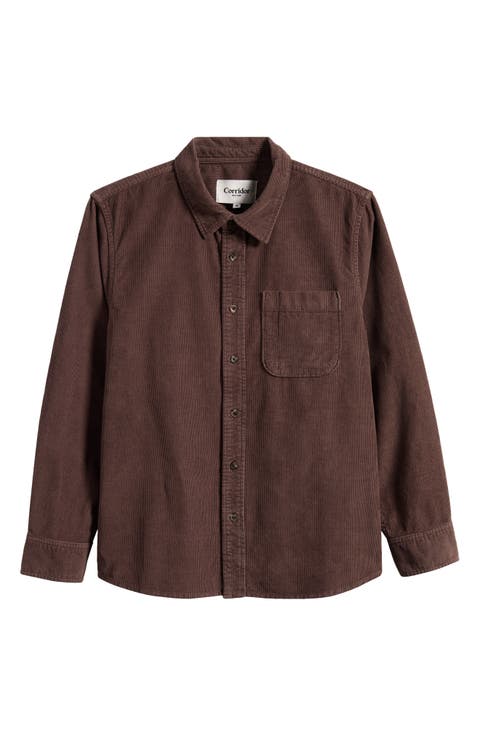 Cotton Corduroy Button-Up Shirt
