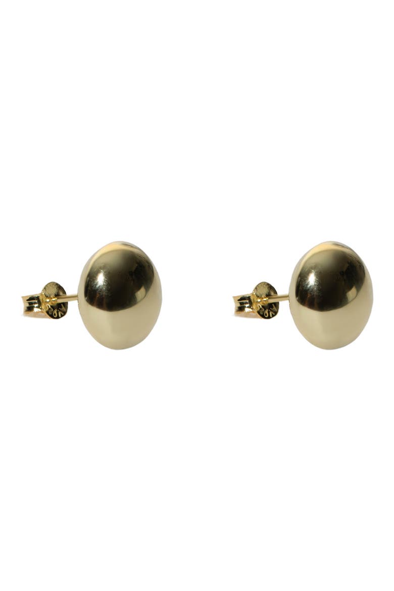 Flat Ball Stud Earrings, Alternate, color, GOLD