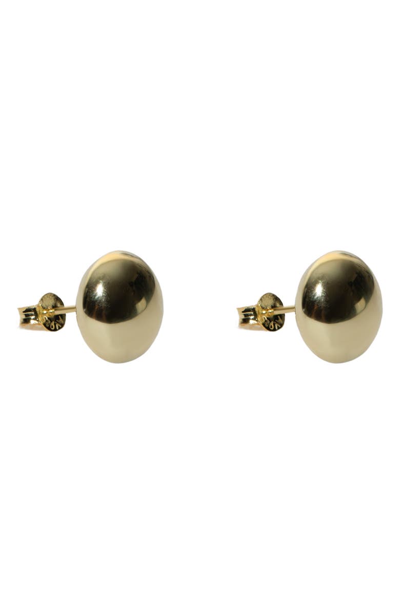 Argento Vivo Sterling Silver Flat Ball Stud Earrings, Alternate, color, Gold