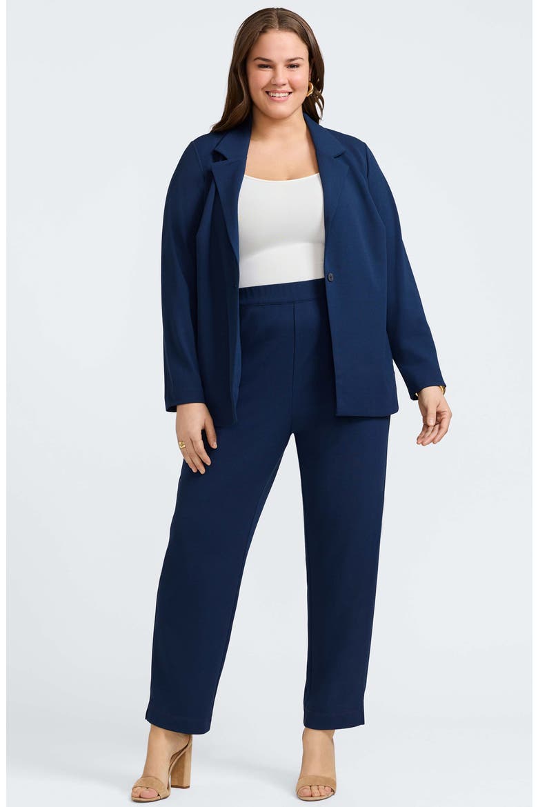 Morgan Crepe Knit Blazer, Alternate, color, NAVY