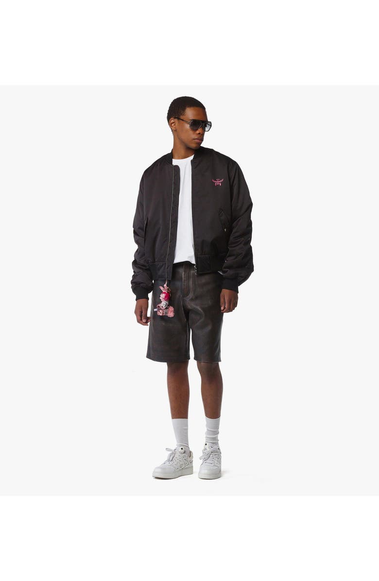 MCM x SNIPES Satin Bomber Jacket, Alternate, color, Black