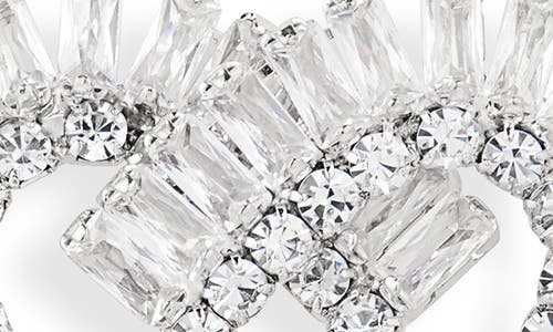 Tasha Cubic Zirconia & Crystal Heart Stud Earrings In Sliver