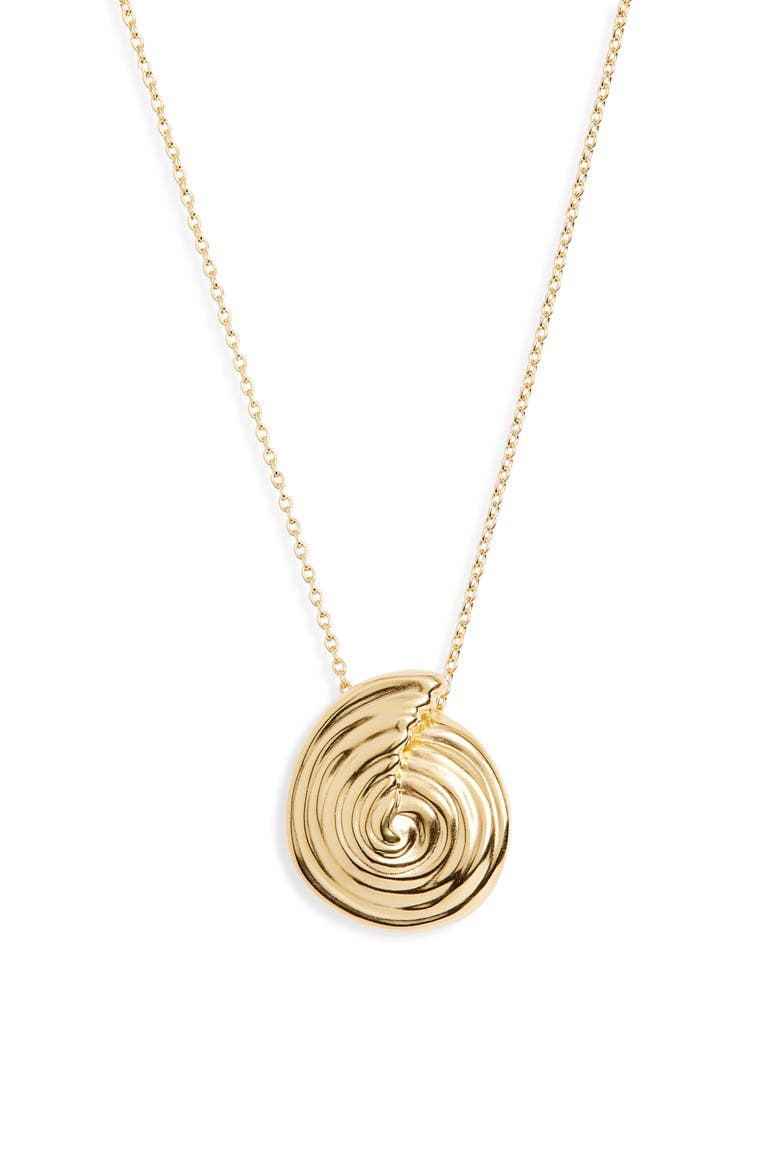 Large Spiral Pendant Necklace, Main, color, GOLD