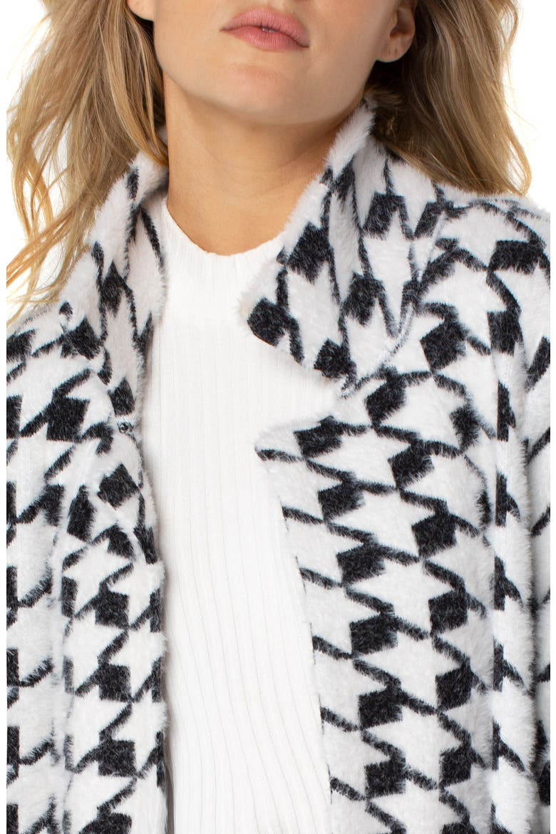Houndstooth Open Front Sweater Coat, Alternate, color, B+W HOUNDS