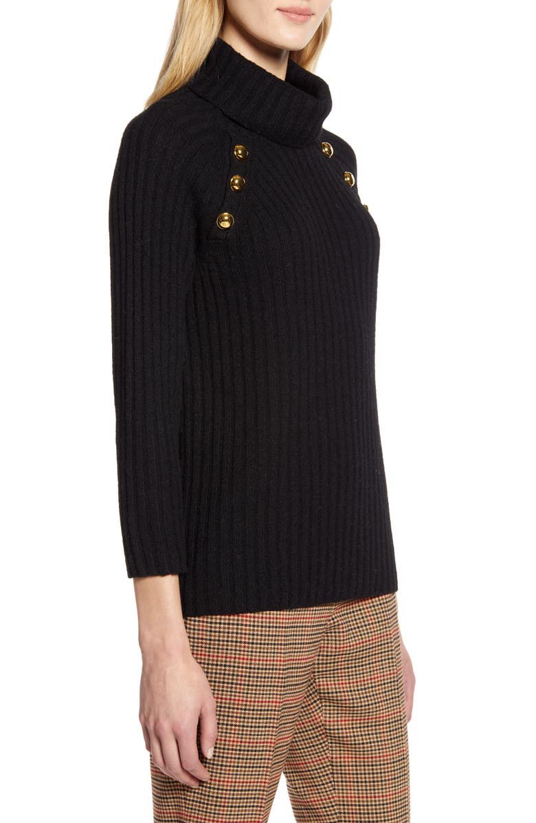 Halogen<sup>®</sup> x Atlantic-Pacific Button Detail Turtleneck Sweater, Alternate, color, 