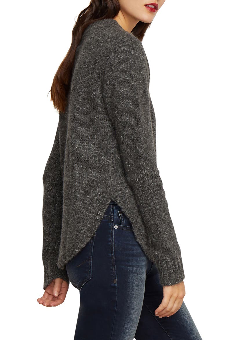 Austyn Curved Hem Cashmere Sweater, Alternate, color, SMOKE PLUM