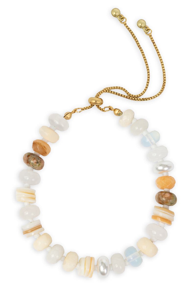 Beaded Slider Bracelet, Main, color, NATURAL