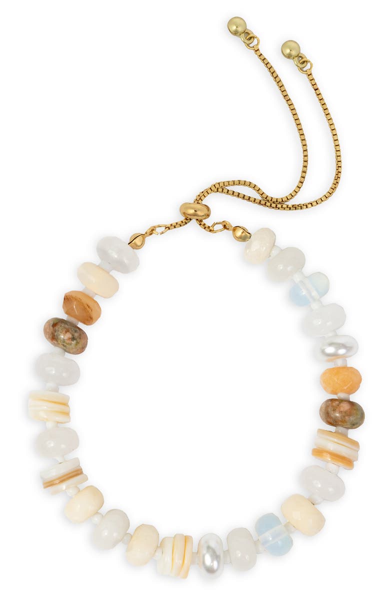 SAACHI Beaded Slider Bracelet, Main, color, Natural