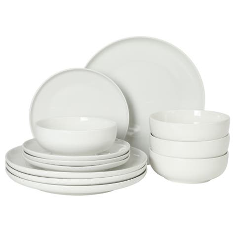 Havenstone Classic 12-Piece Porcelain Dinnerware Set