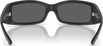 61mm Polarized Rectangular Sunglasses