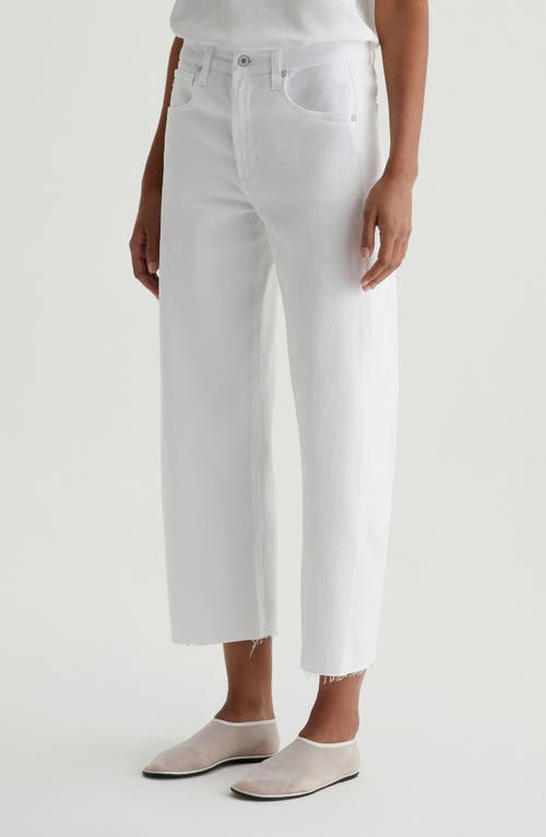 Ag Hattie Raw Hem High Waist Ankle Barrel Leg Jeans In Gallery White