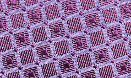 Duchamp Grid Silk Tie In Purple