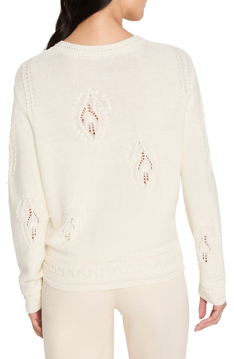 NIC+ZOE Paisley Dot Cotton Sweater, Alternate, color, Classic Cream