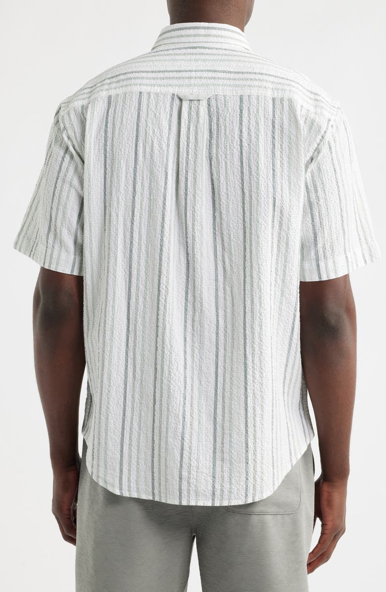 Tommy Bahama Nova Wave Silve Stripe Short Sleeve Seersucker Button-Up Shirt, Alternate, color, Dusty Sage