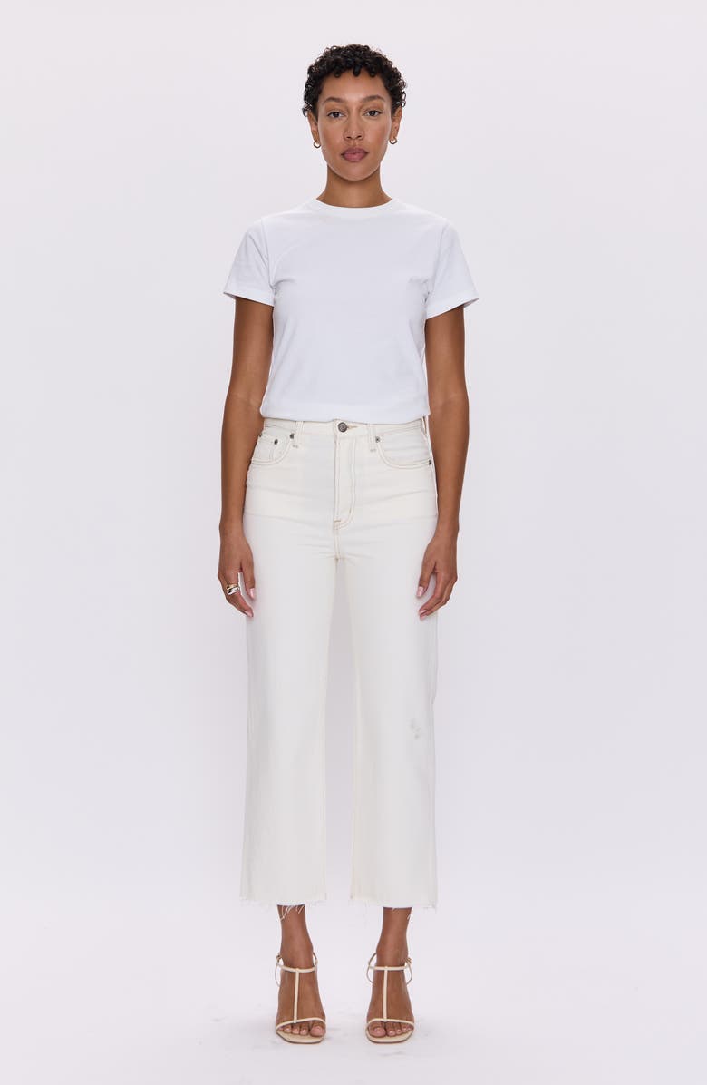 Pistola Cassie High Waist Crop Straight Leg Jeans, Alternate, color, Ecru Vintage