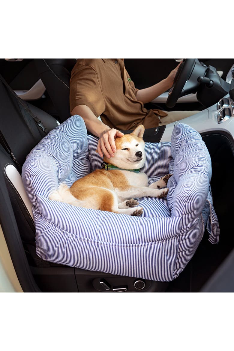 Dog Car Seat Bed, Alternate, color, Blue Stripe