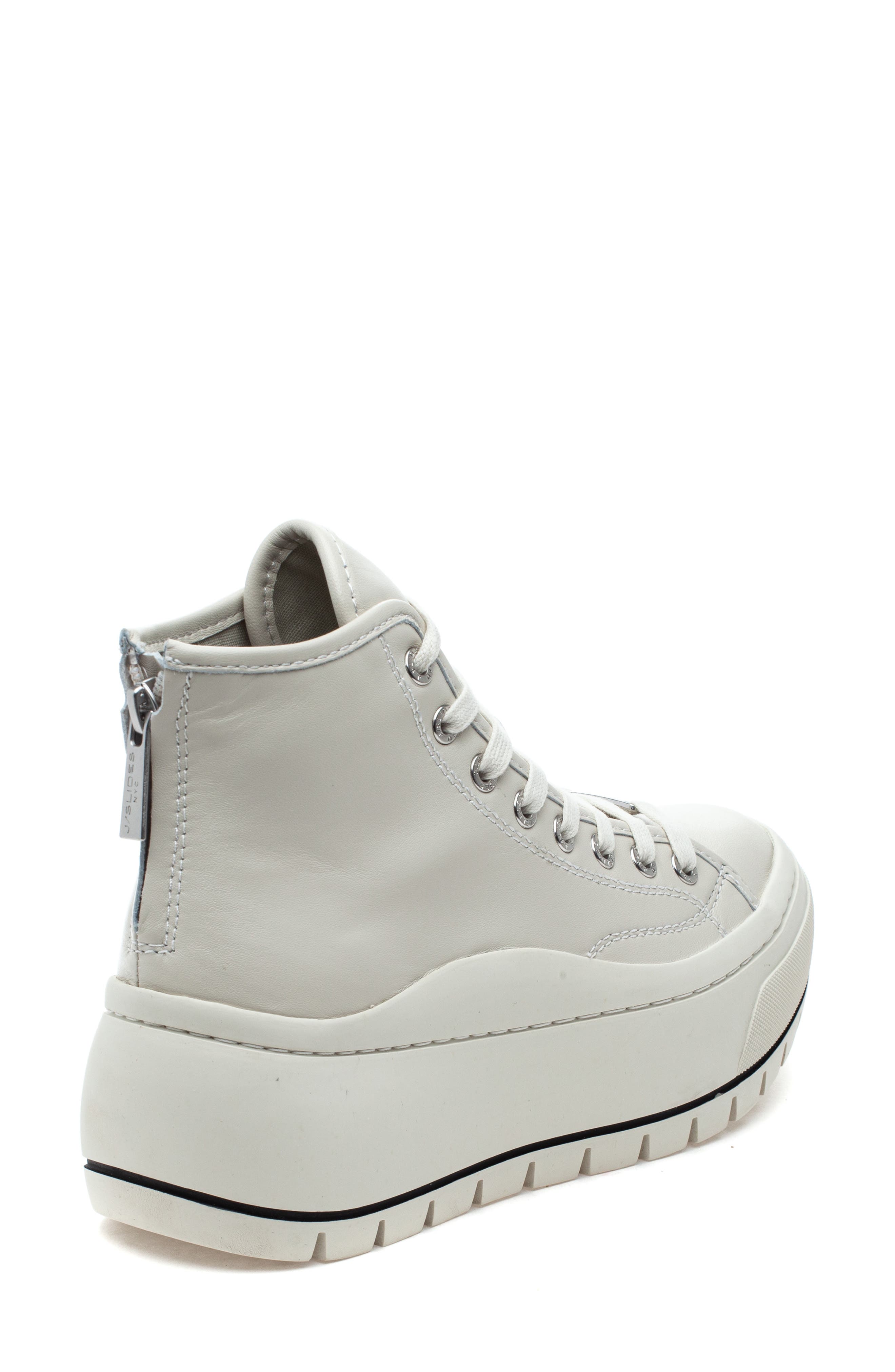 Gracie Platform High Top Sneaker, Alternate, color, WHITE LEATHER