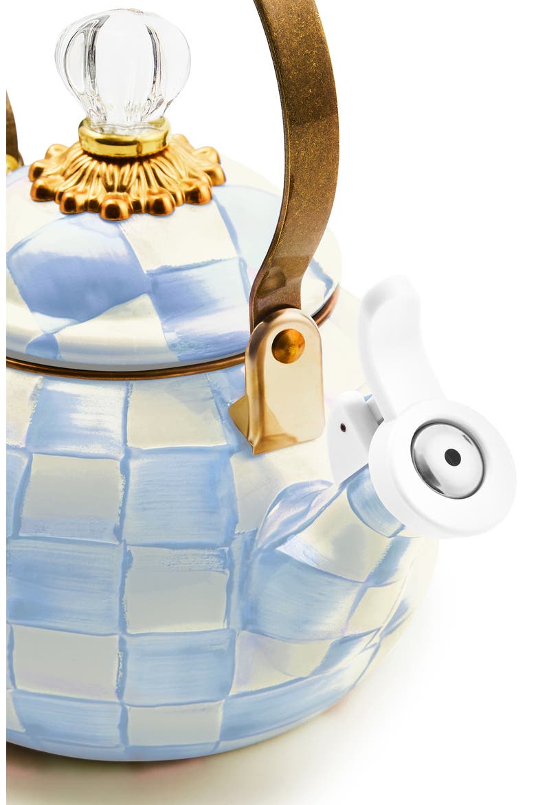 Sky Check Whistling Tea Kettle, Alternate, color, SKY CHECK