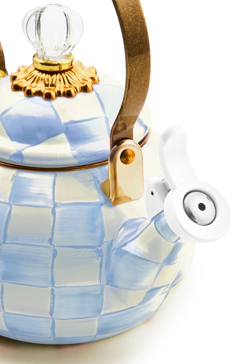 MACKENZIE CHILDS Sky Check Whistling Tea Kettle, Alternate, color, Sky Check