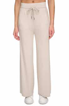 Andrew Marc Sport Hacci Wide Leg Drawstring Pants